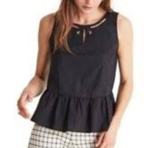 Madewell sleeveless embroidered peplum  top XXS BoxK - Picture 2 of 10